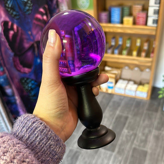 Small Purple Crystal Ball And Stand