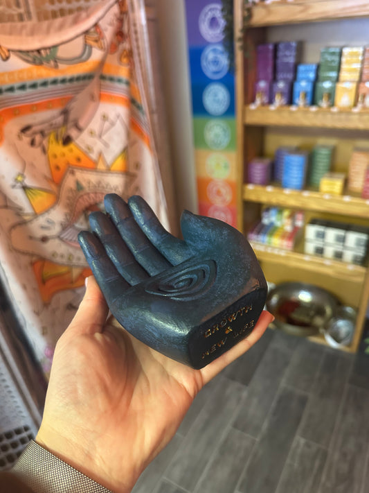 Fertility Blue Hand Stone Incense Holder